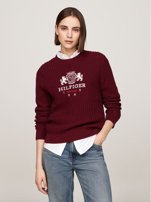Sweater de punto con logo bordado