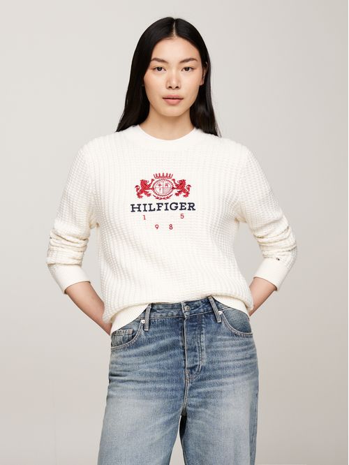 Sweater de punto con logo bordado