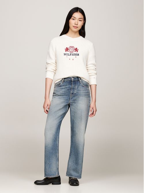 Sweater de punto con logo bordado