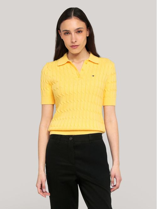 Sweater de punto con textura de cable slim fit