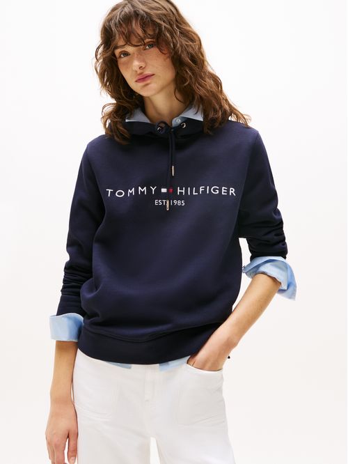 Buzo bordado con capucha y logo regular fit