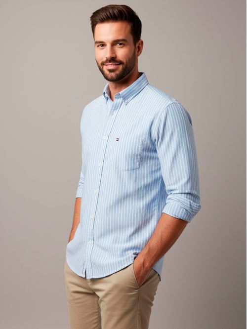 Camisa oxford con diseño de rayas