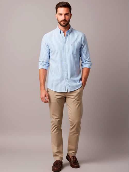 Camisa oxford con diseño de rayas