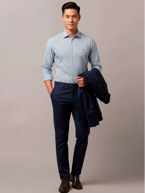 Camisa de poplín con diseño slim fit