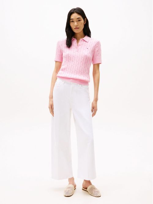 Sweater de punto con textura de cable slim fit