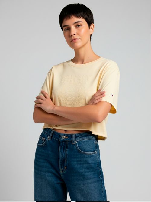 Remera con logo bordado relaxed fit