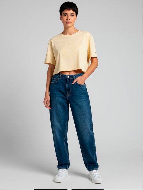 Remera con logo bordado relaxed fit