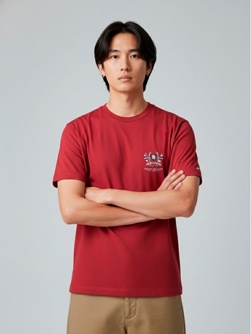 Remera con escudo bordado regular fit