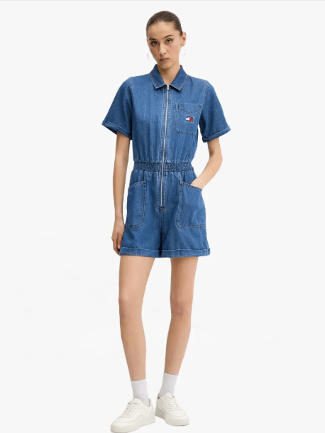 Jumpsuit denim con logo