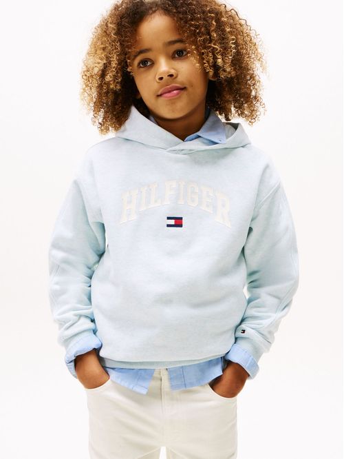 Buzo con capucha y logo engomado con relieve regular fit