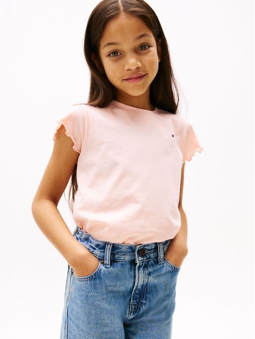 Remera con volados slim fit