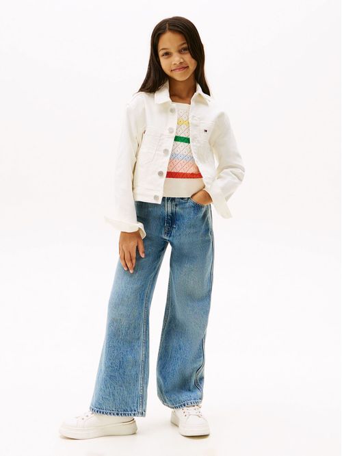 Campera denim blanca