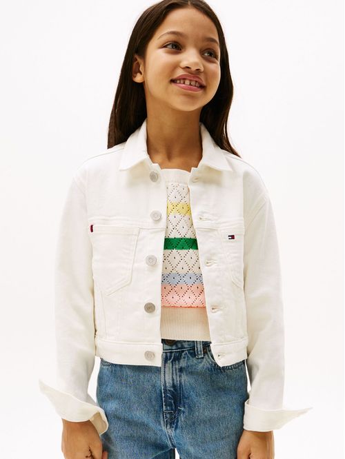 Campera denim blanca