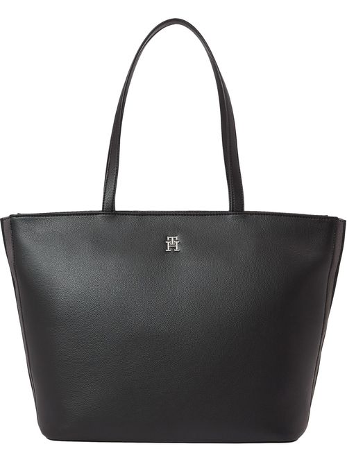 Cartera tote con placa metálica TH