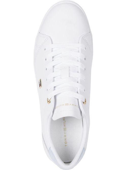 Zapatillas de cuero con aplique metalizado