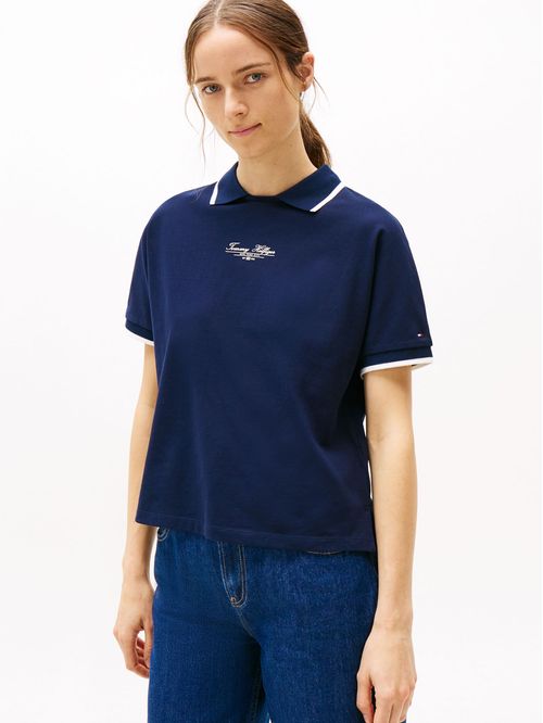 Chomba con logo bordado boxy fit