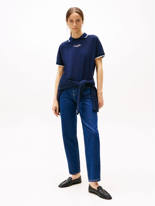 Chomba con logo bordado boxy fit