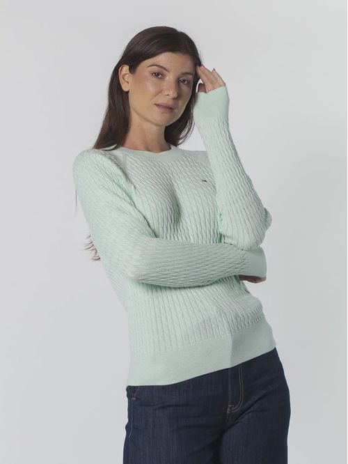 Sweater amplio de punto trenzado