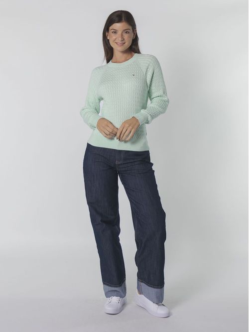 Sweater amplio de punto trenzado