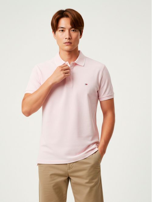 Chomba con cinta distintiva en el cuello regular fit