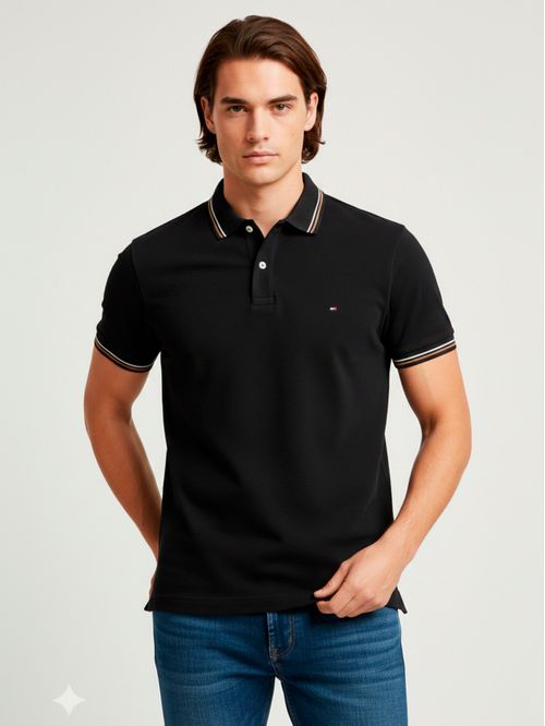 Chomba con ribetes slim fit