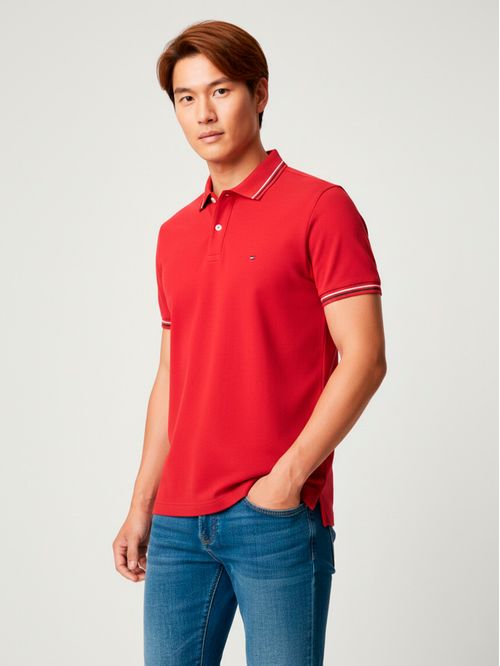 Chomba con ribetes slim fit