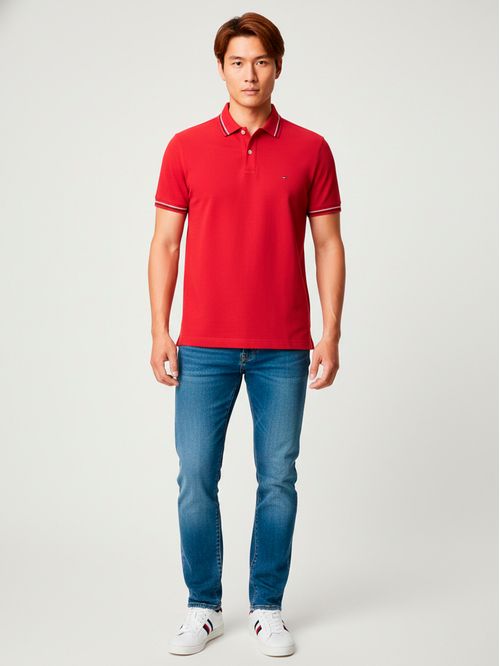 Chomba con ribetes slim fit