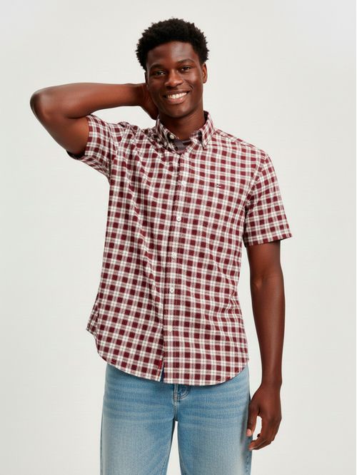 Camisa de algodón con cuadros regular fit