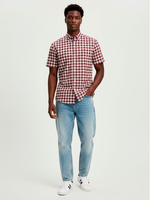 Camisa de algodón con cuadros regular fit