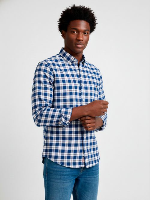 Camisa oxford de cuadros slim fit