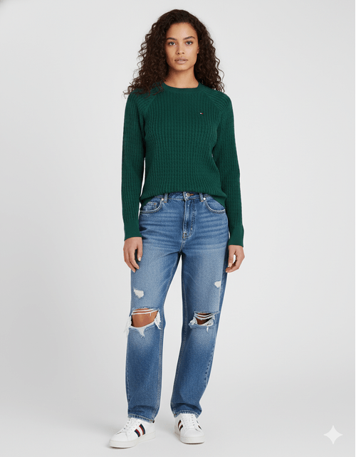 Sweater de punto trenzado regular fit