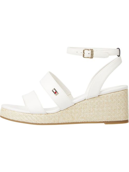 Sandalias de cuña alta con detalles de cuerda