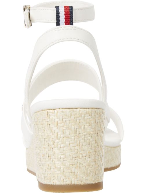 Sandalias de cuña alta con detalles de cuerda