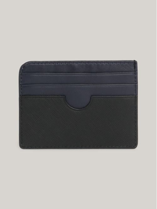 Tarjetero de cuero con logo