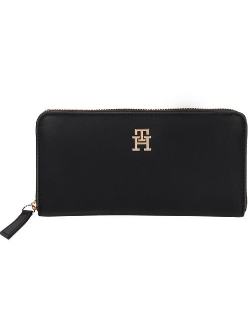 Billetera con cremallera y monograma TH