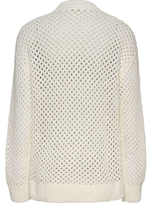 Sweater de tejido trenzado con logo