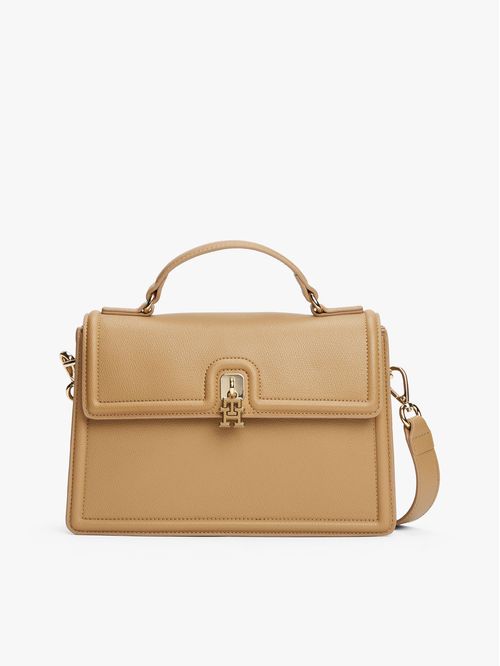 Cartera satchel con cierre de broche