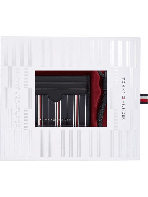 Conjunto de llavero y tarjetero de cuero