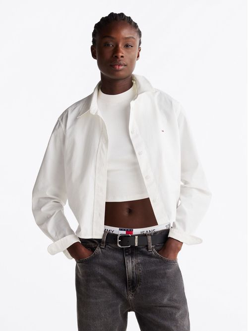Camisa de poplín cropped regular fit