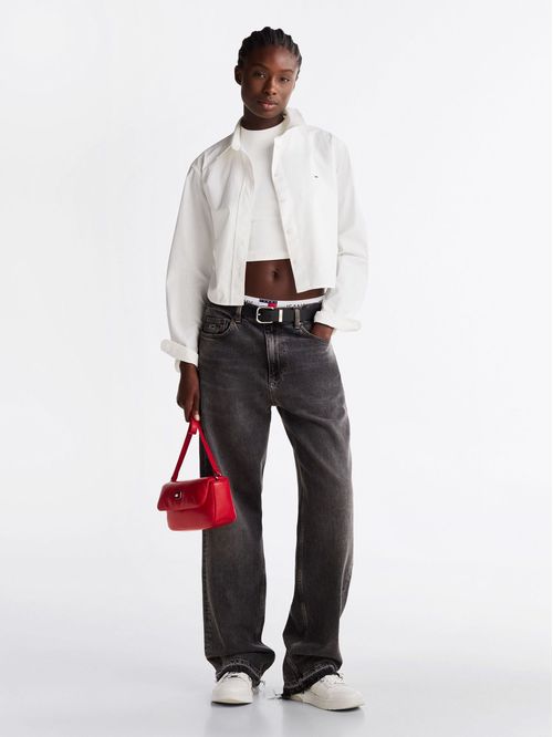 Camisa de poplín cropped regular fit