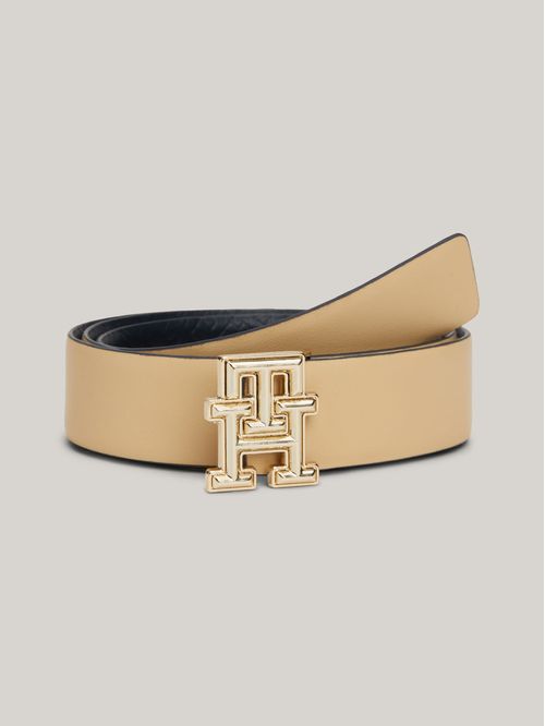 Cinturón reversible de cuero con relieve