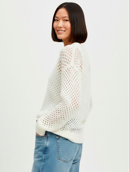 Sweater de tejido trenzado con logo