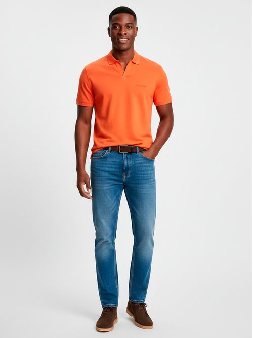 Chomba de algodón sin botones regular fit